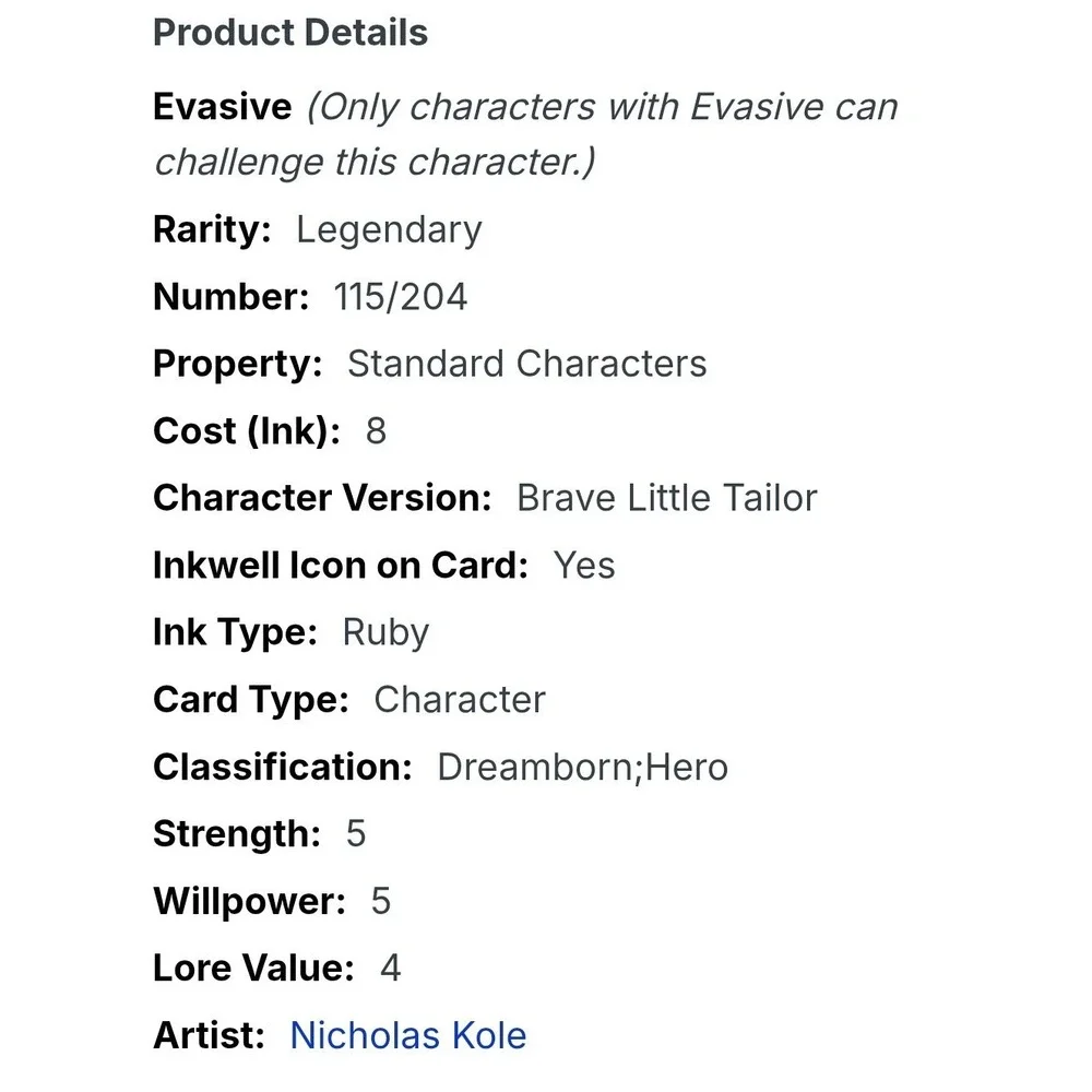 LORCANA MICKEY MOUSE BRAVE LITTLE TAILOR | LEGENDARY FOIL | THE FIRST CHAPTER